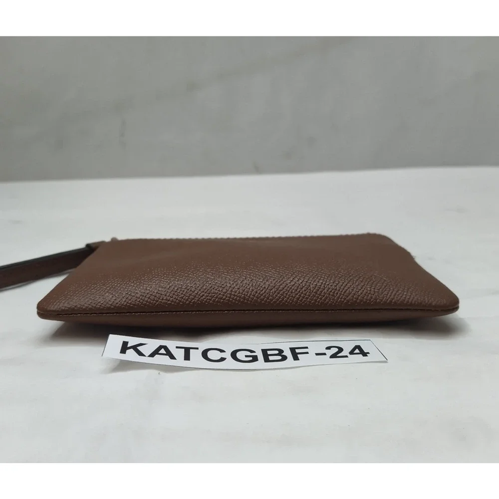 Coach Brown Leather Zipper Closure Coin Wallet